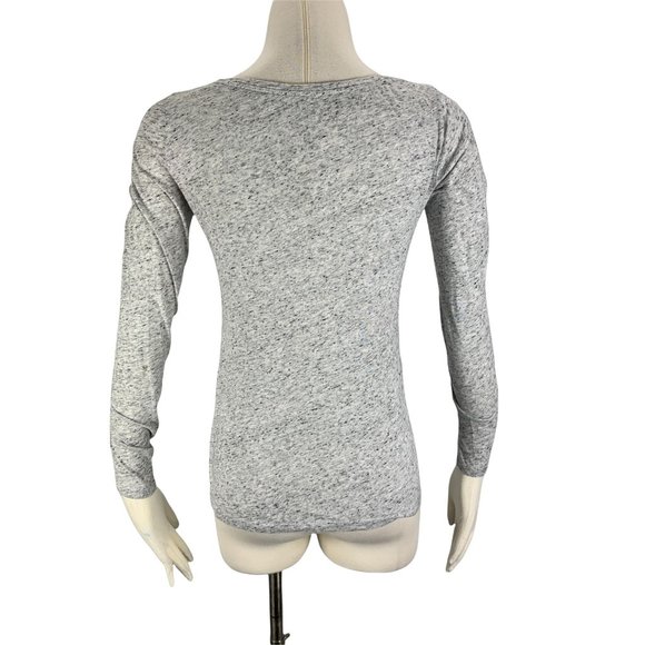 LOFT XS Long Sleeve Top Gray Ann Taylor Basic Comfort - Picture 3 of 4